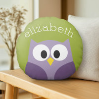 Niedlicher Cartoon Owl Lila und Pistachio Individu
