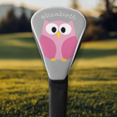Niedlicher Cartoon Owl - Rosa und grauer Individue Golf Headcover