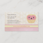 Niedlicher Cartoon Owl Shabby Chic Pink Business C Visitenkarte (Rückseite)