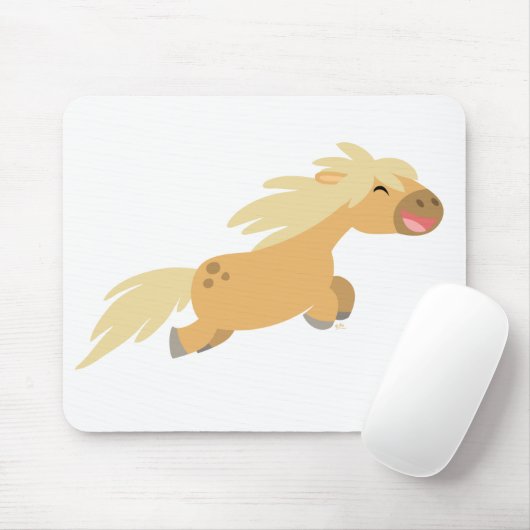 Niedlicher Cartoon Palomino Pony Mousepad (Mit Mouse)