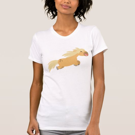 Niedlicher Cartoon Palomino Pony T - Shirt (Vorderseite)