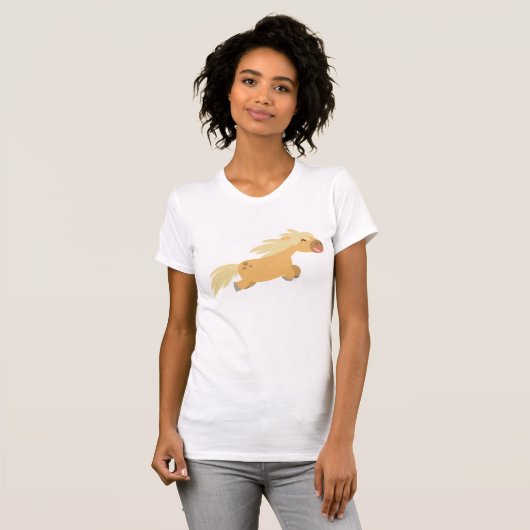 Niedlicher Cartoon Palomino Pony T - Shirt (Vorne ganz)