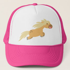 Niedlicher Cartoon Palomino Pony Trucker Hat Truckerkappe