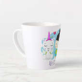 Niedlicher Cartoon Pals - Happy Unicorn & Bird Milchtasse (Linke Ecke)