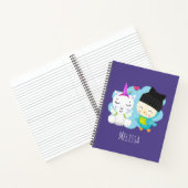 Niedlicher Cartoon Pals - Happy Unicorn & Bird Notizblock (Innenseite)