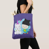 Niedlicher Cartoon Pals - Happy Unicorn & Bird Tasche (Von Nahem)