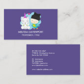 Niedlicher Cartoon Pals - Happy Unicorn & Bird Visitenkarte (Vorne/Hinten)