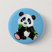 Niedlicher Cartoon Panda Bear Button (Vorderseite)