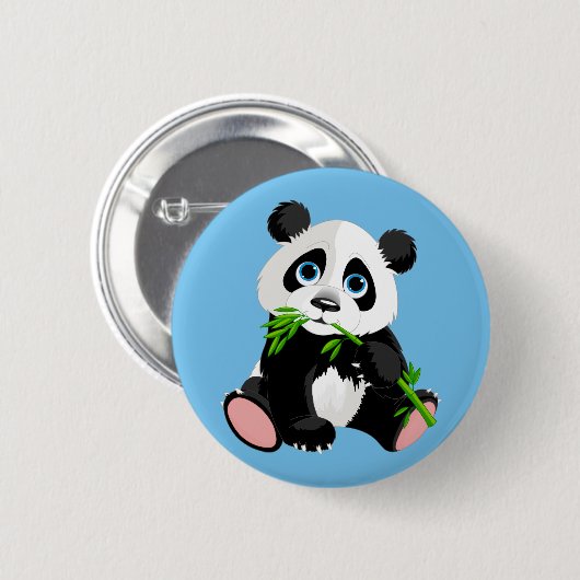 Niedlicher Cartoon Panda Bear Button (Vorne & Hinten)