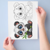 Niedlicher Cartoon Panda Farbseite Flyer (Hand)