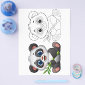 Niedlicher Cartoon Panda Farbseite Flyer (Einzeln)