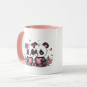 Niedlicher Cartoon Panda Liebhaber Herzens Valenti Tasse (Vorderseite Links)