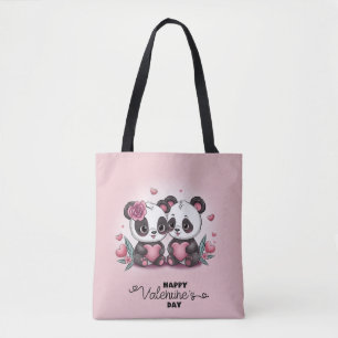 Niedlicher Cartoon Panda Liebhaber Herzlich Willko Tasche