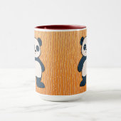 Niedlicher Cartoon Panda mit Bamboo-Tasse Tasse (Zentrum)