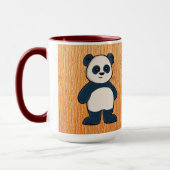 Niedlicher Cartoon Panda mit Bamboo-Tasse Tasse (Links)