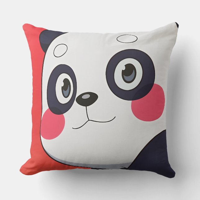 Niedlicher Cartoon Panda Pillow für Fun Wohngestal Kissen (Vorderseite)