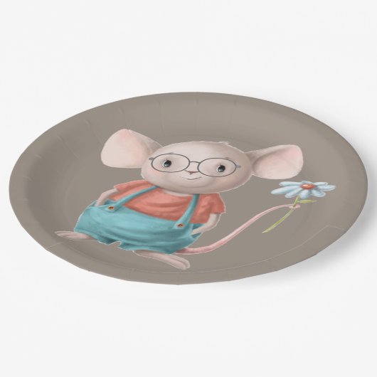 Niedlicher Cartoon Pappteller (Schrägansicht)