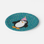 Niedlicher Cartoon Party Pinguin Pappteller (Schrägansicht)
