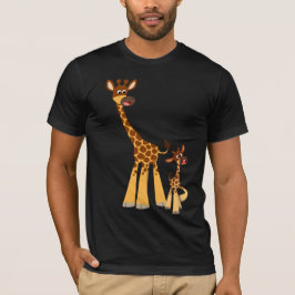 Niedlicher Cartoon Pater Giraffe und T - Shirt Cal