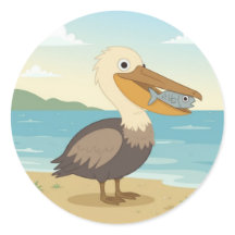 Niedlicher Cartoon Pelican, Seevögel