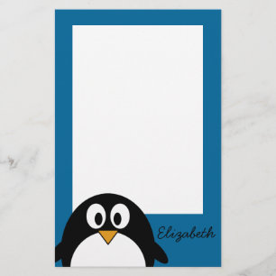 niedlicher Cartoon Penguin-Blauhintergrund Briefpapier