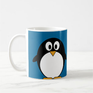niedlicher Cartoon Penguin-Blauhintergrund Kaffeetasse
