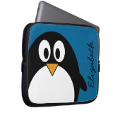 niedlicher Cartoon Penguin-Blauhintergrund Laptopschutzhülle (Vorne Rechts)