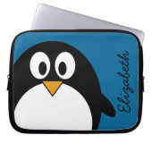 niedlicher Cartoon Penguin-Blauhintergrund Laptopschutzhülle (Vorderseite)