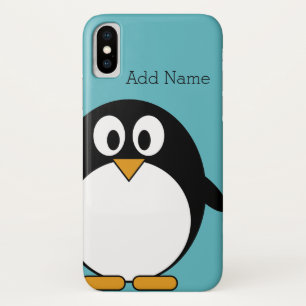 Niedlicher Cartoon Penguin Individuelle Name Blue Case-Mate iPhone Hülle