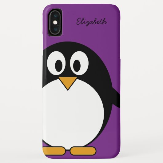 niedlicher Cartoon Penguin lila Case-Mate iPhone Hülle (Rückseite)