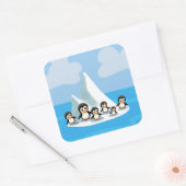 Niedlicher Cartoon Penguin Quadratischer Aufkleber (Umschlag)
