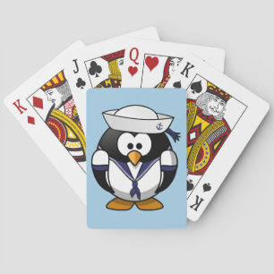 Niedlicher Cartoon Penguin-Seemann Spielkarten