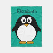niedlicher Cartoon Penguinsmaragd und -SCHWARZES Fleecedecke (Vorderseite)