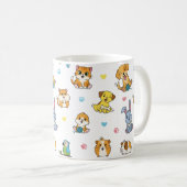 Niedlicher Cartoon Pet Pattern Kaffeemaschine Tass Kaffeetasse (VorderseiteRechts)