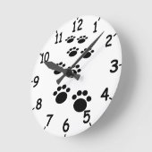 Niedlicher Cartoon Pet Pet Trail Runde Wanduhr (Winkel)