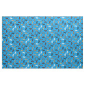 Niedlicher Cartoon Pferde Kinder Blau Stoff (Yard (91,4 cm))