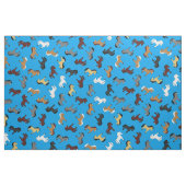 Niedlicher Cartoon Pferde Kinder Blau Stoff (Fat Quarter (45,7 x 55,9 cm))