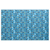 Niedlicher Cartoon Pferde Kinder blau Stoff (Yard (91,4 cm))