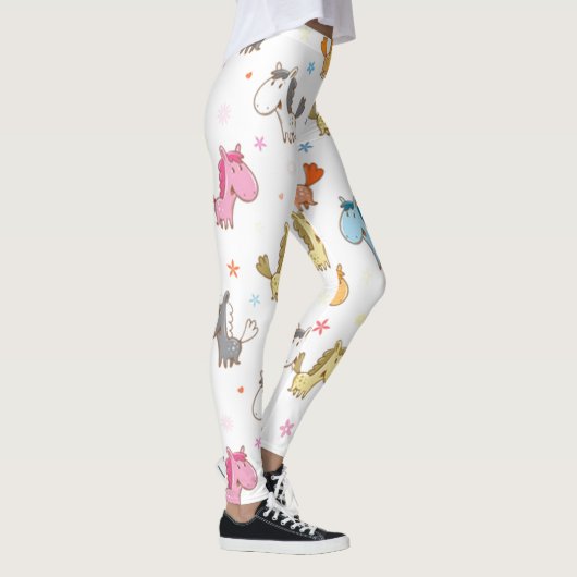 Niedlicher Cartoon Pferde Leggings (Rechts)