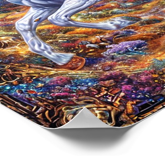 Niedlicher Cartoon Pferde Poster (Ecke)