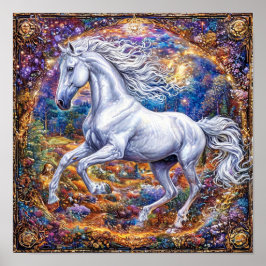 Niedlicher Cartoon Pferde Poster