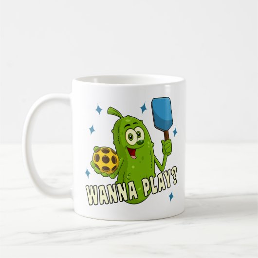 Niedlicher Cartoon Pickle Wanna Play Kaffeetasse (Links)
