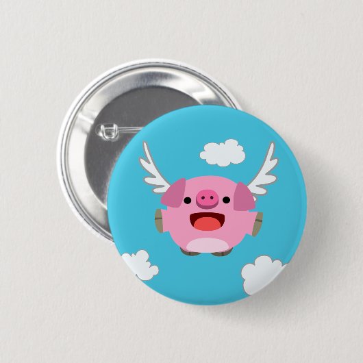 Niedlicher Cartoon Pig Button (Vorne & Hinten)