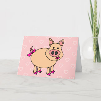 Niedlicher Cartoon Pig Dankeskarte