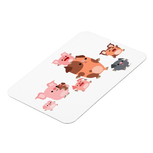 Niedlicher Cartoon Pig Familienmagnet Magnet (Linke Seite)