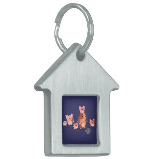 Niedlicher Cartoon Pig Familienpass Tiermarke