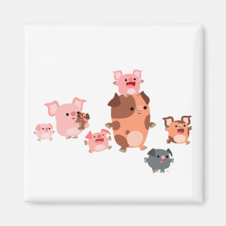 Niedlicher Cartoon Pig Family Magnet