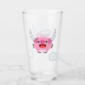 Niedlicher Cartoon Pig Glas (Vorderseite)