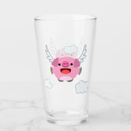 Niedlicher Cartoon Pig Glas