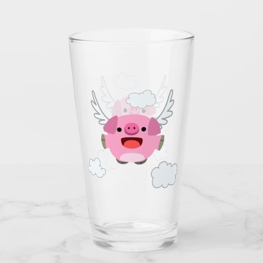 Niedlicher Cartoon Pig Glas (Vorderseite)